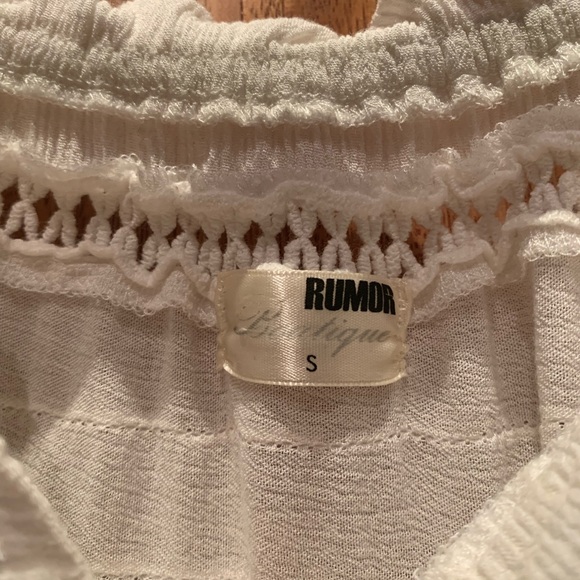 White gauzy linen romper - Picture 3 of 4